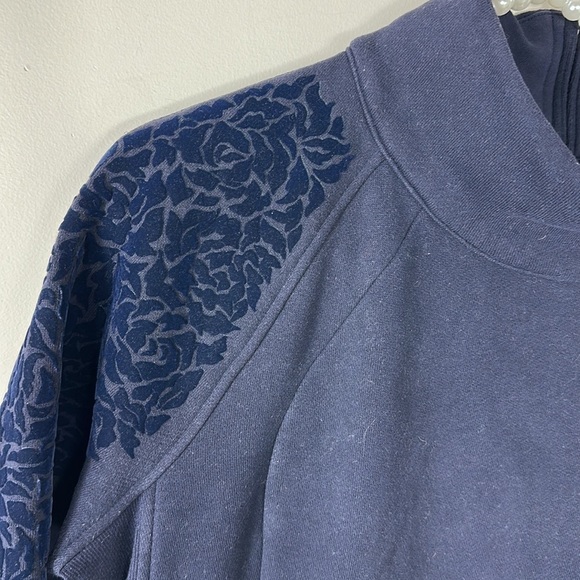 Lululemon Midnight Navy Blue Floral Flock Pullover Sweatshirt 6 - Picture 5 of 12
